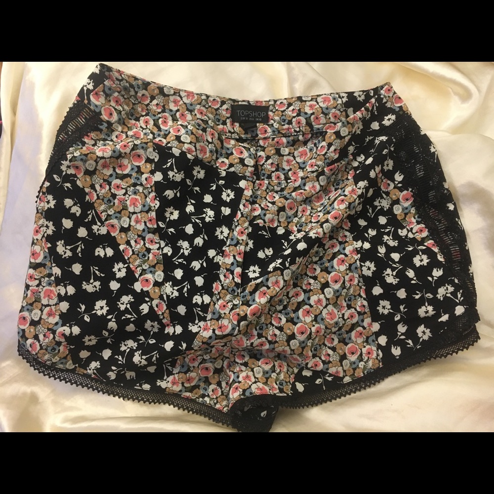 Topshop Floral Mixed Print Shorts